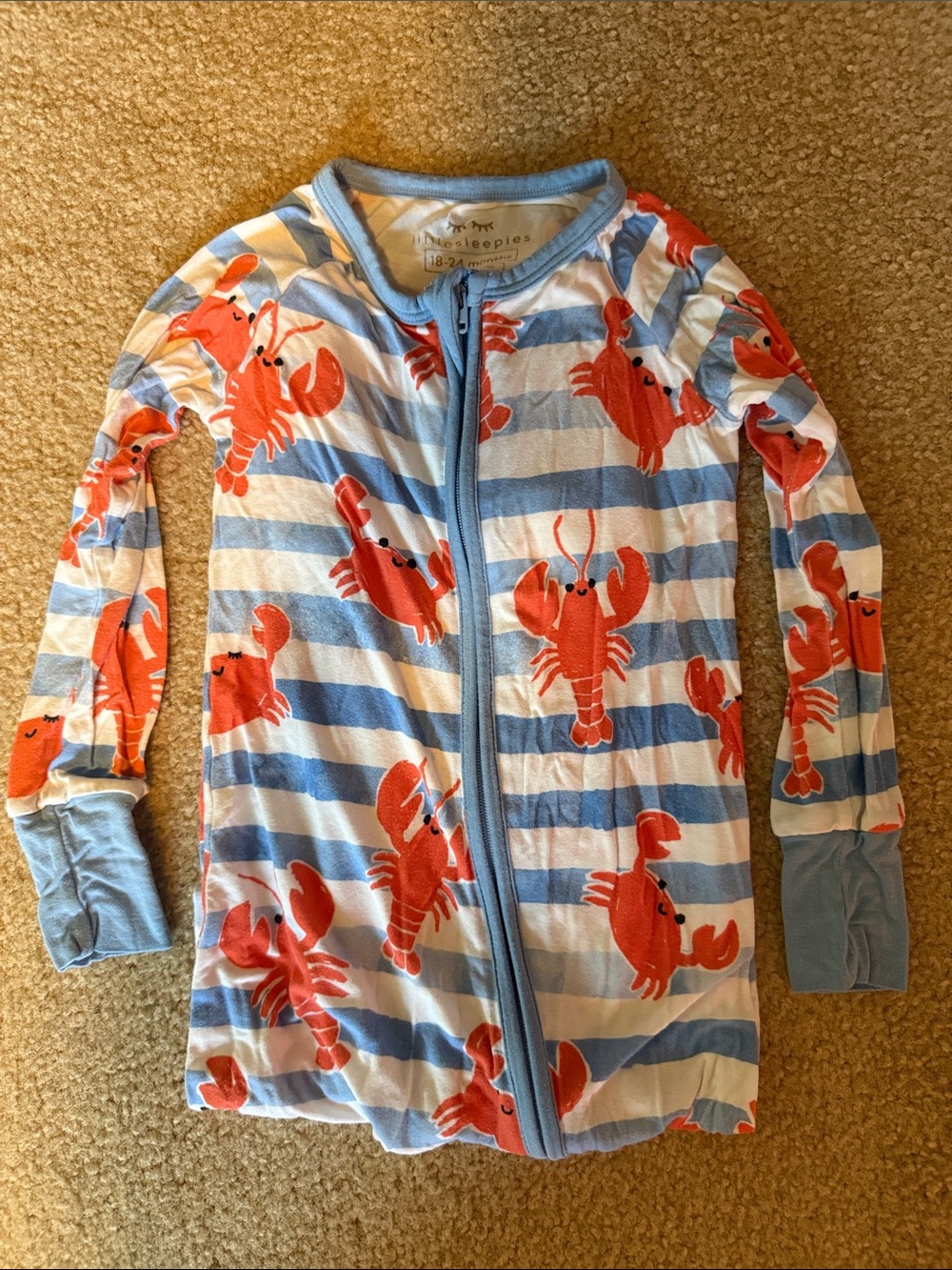 Little Sleepies Lobster 18-24m zipper pajama